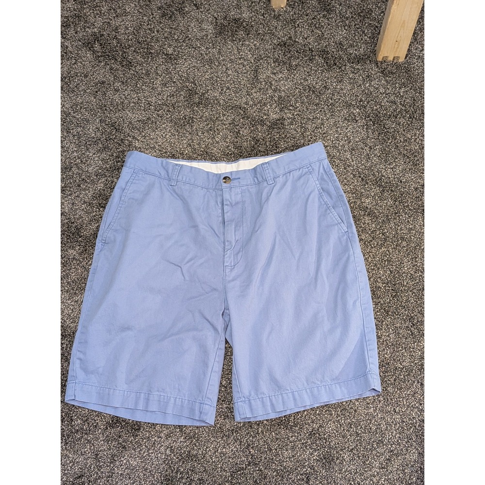 Roundtree & Yorke Casuals Mens 36 Light Blue Flat Front 100% Cotton Shorts